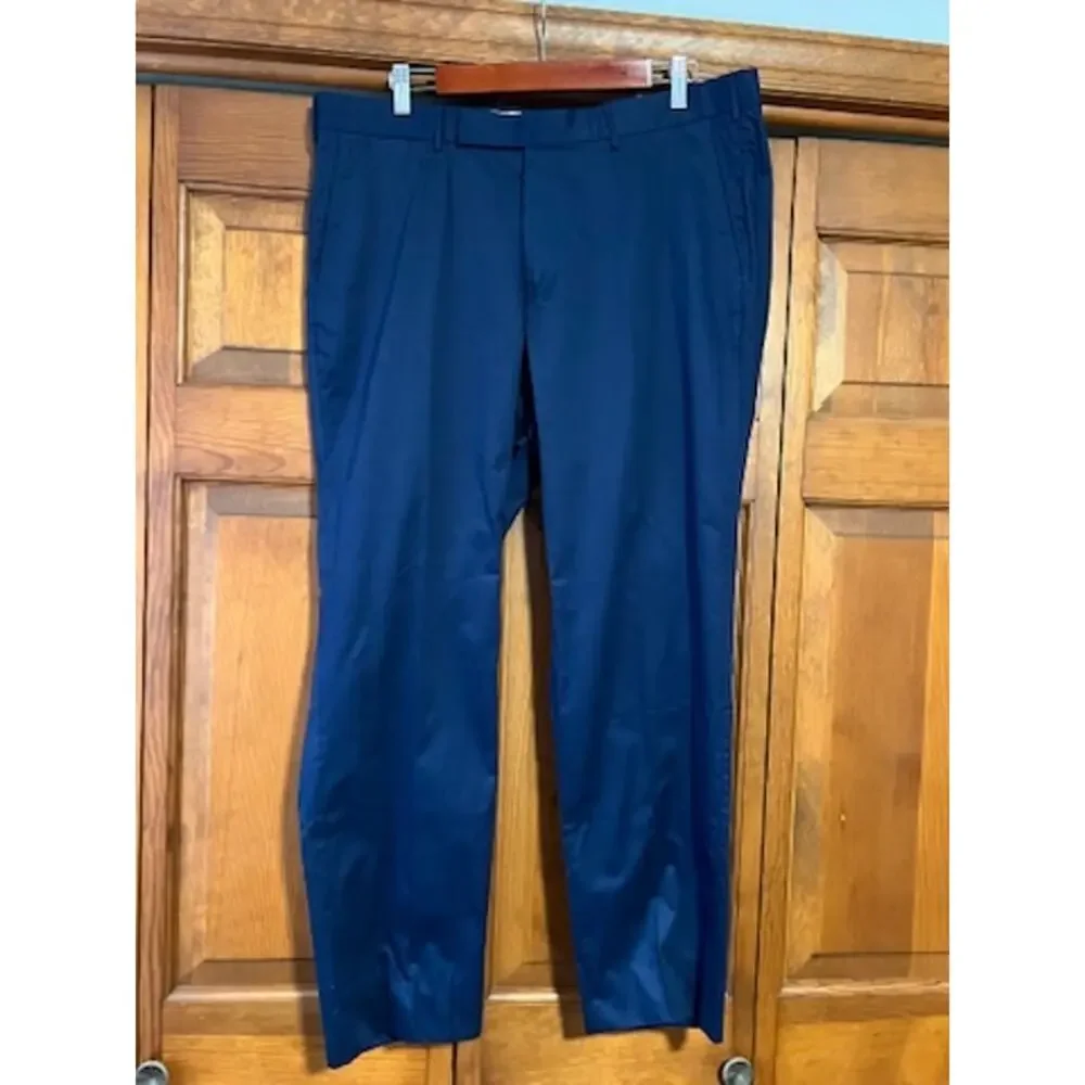 Ermenegildo Zegna Men's Slim Fit Navy Cotton Trousers 56R 39 Luxury (US 38/40)